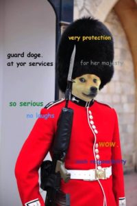 Guard Doge At Your Services, Very Protection, So Serious, No Laughs, Wow Such Responsibility