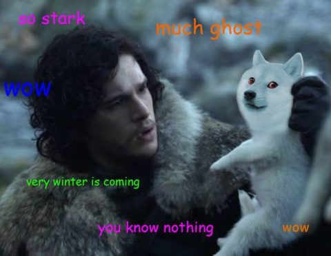 Much ghost. So stark. Wow. You know nothing. Very winter is coming.