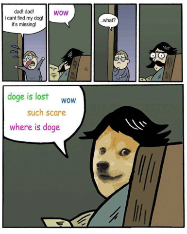 Doge staredad meme crossover.