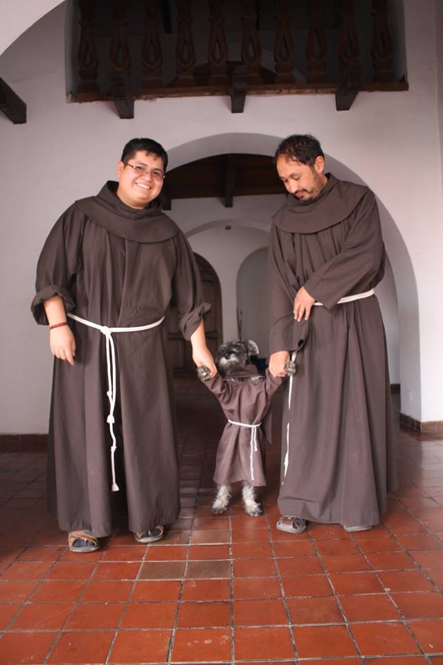 Brother Bigoton posing with other monks.