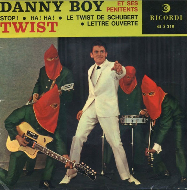 Danny Boy album cover. Danny twisting with his hooded friends.