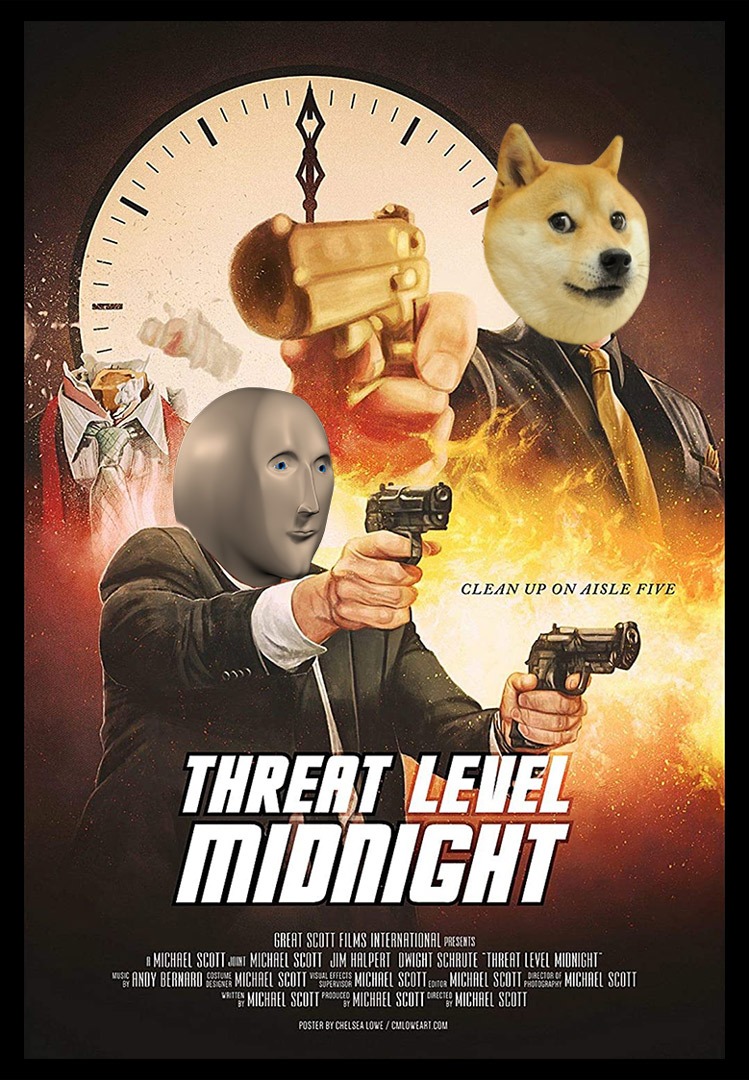 Meme Man and Doge on Threat Level Midnight poster. Wow.