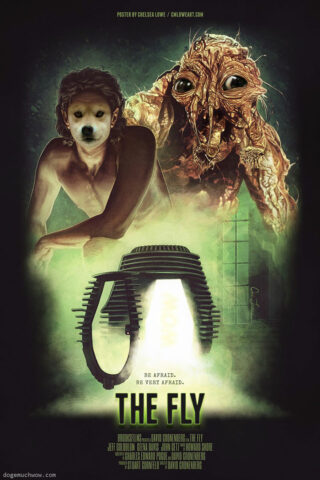 The Fly poster but Doge is playing the main role. Got insected. Very fly. Wow.