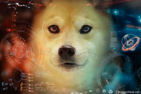 Doge inside Iron Doge suit looking at HUD. Such technology. Wow.