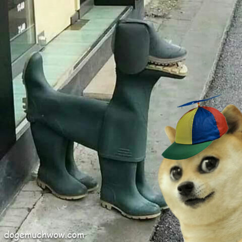 Cursed Toy Image: Rubber dog made of rain boots. Such creativity. Wow.