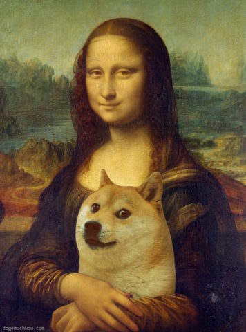 Mona Lisa with Doge. Much beatiful. Very eye contact. Wow.