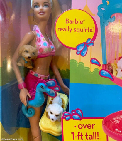 Cursed Barbie Images: Barbie really squirts! Over 1-ft tall! Comes with two cute doggos and a sea horse. Let's get wet!