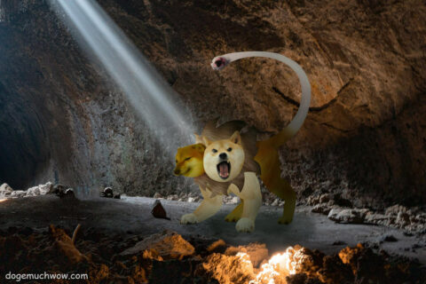 Doge lore Chimera in a cave. Such monster. Wow.