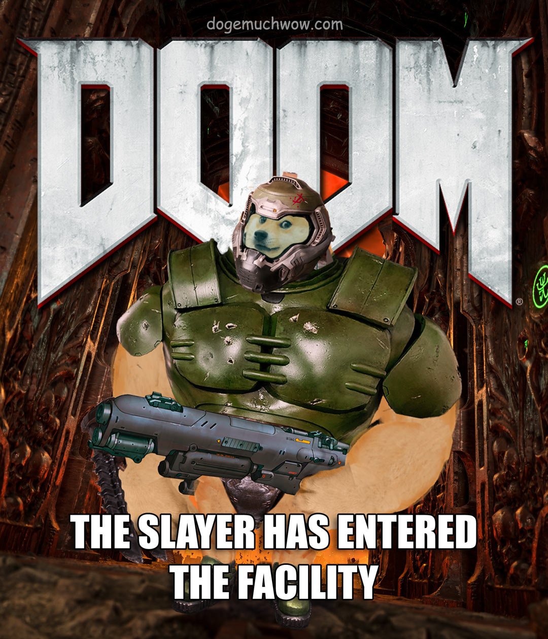 Doom poster featuring swole doge doom slayer. Wow.