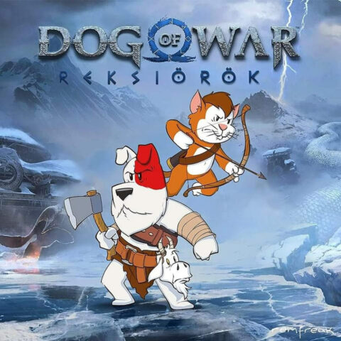 Dog of War: Reksiorok promo image by Remfreak featuring Reksio dog as Kratos.