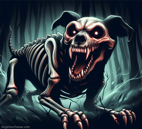 Cemetery's Curse: The Relentless Skeleton Dog. Such horror. Wow.