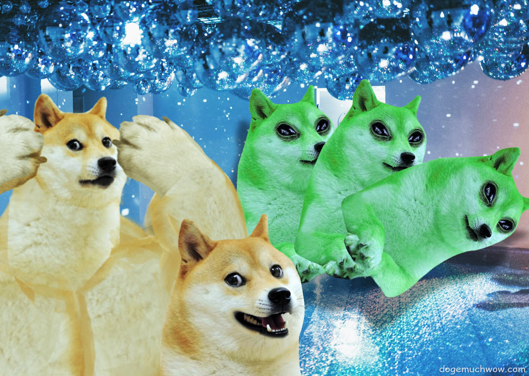 Happy Doge and shocked Buff Doge watching le alien centipede perfoming it's mating. Such ufo, much porno. Wow.