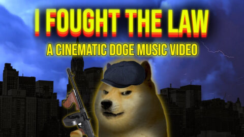 I Fought The Law doge music video screencap.