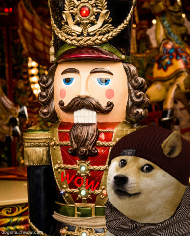 Doge and giant Nutcracker. Wow.