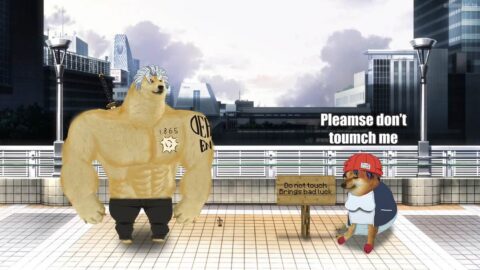 Swole Andy meets Unluck Cheemsette. DO NOT TOUCH. BRINGS UNLUCK.